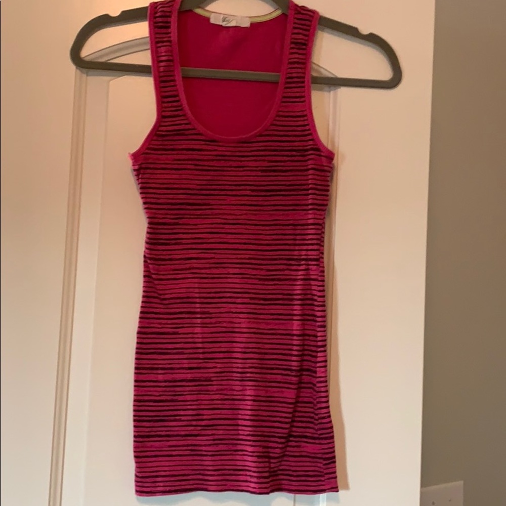 Oink and black zebra striped tank. Juniors large.
